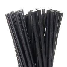 Black 4-ply Paper Straws 5.75" Unwrapped 5000/case (10 boxes/500)