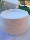 Round Sugarcane Bagasse Plates 6 inch Single Section EcoFriendly Compostable 1000 or 50 count
