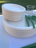 Round Sugarcane Bagasse Plates 6 inch Single Section EcoFriendly Compostable 1000 or 50 count