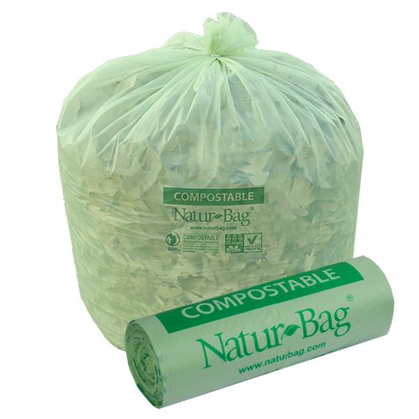 Natur-Bag 3 gallon Compostable Waste Liner Bags 0.65 mil, 16"W x 17"H 25 bags/pack