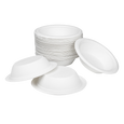 Round Sugarcane Bagasse Bowls 12 oz White Biodegradable, Compostable Counts 50, 1000